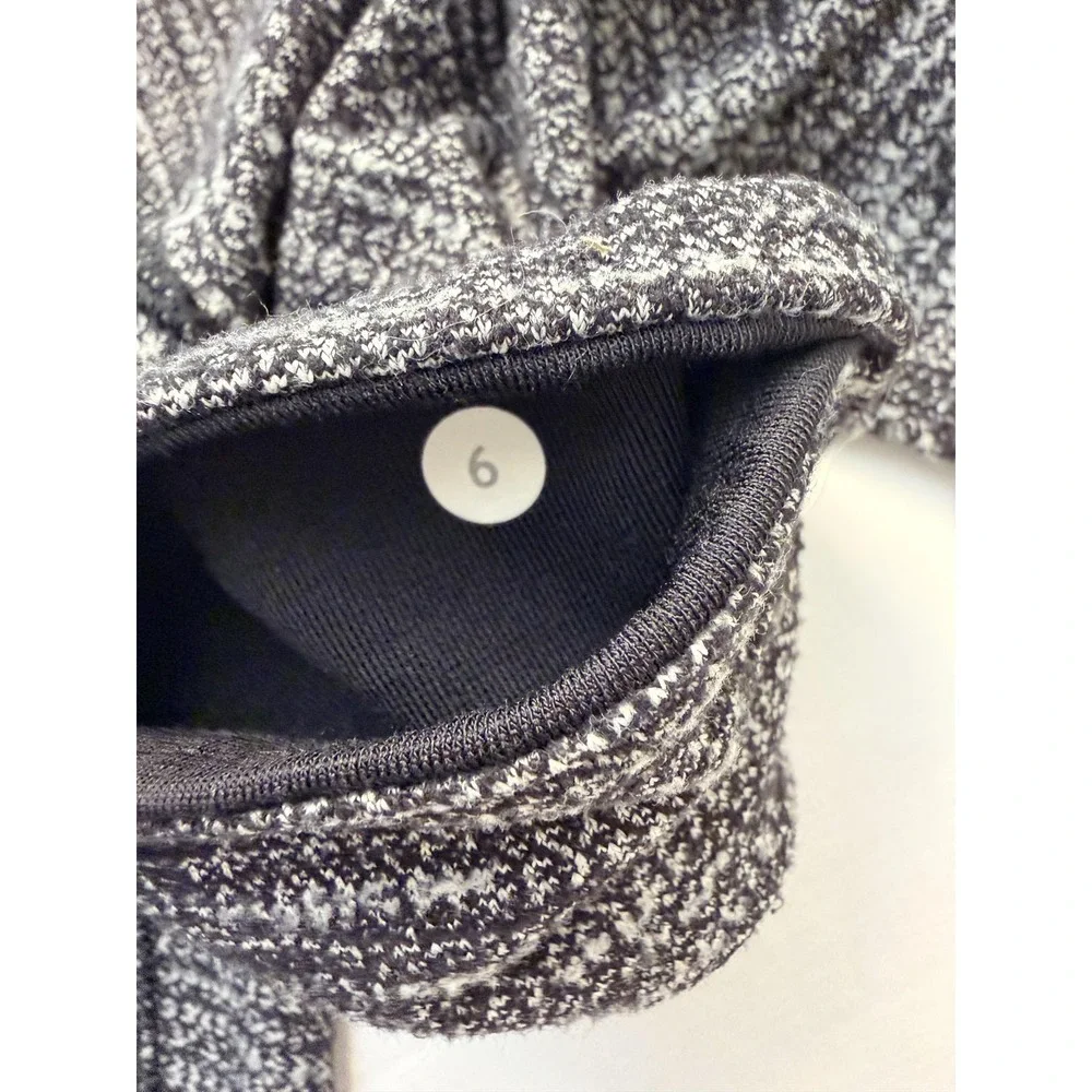 Lululemon Leggings Womens 6 Gray Flecked High Rise Ankle Yoga Pants Knit Stretch